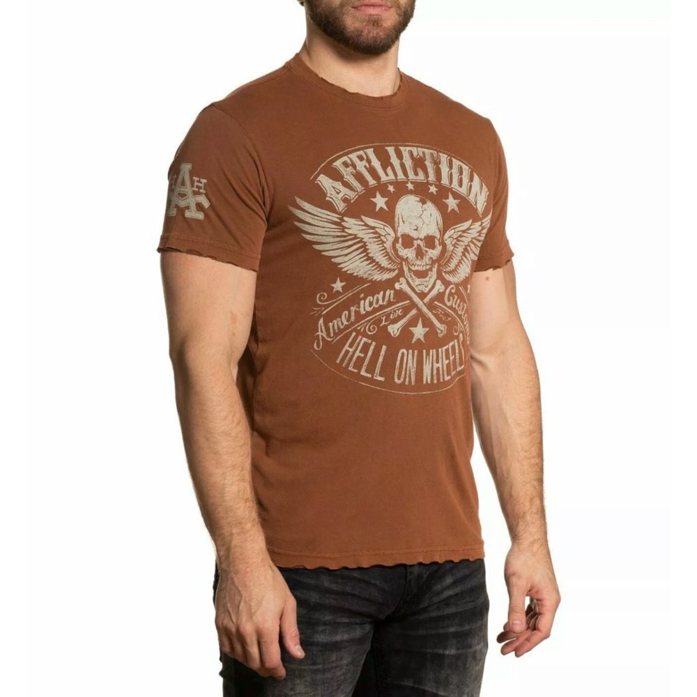 AFFLICTION Men's T-Shirt S/S BURNINNG RUBBER Tee - Picture 12 of 12